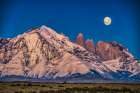 Torres del Paine morning moon, Chile Art Print